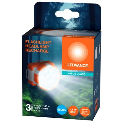 Ledvance - LED Punjiva čeona svjetiljka FLASHLIGHT LED/1,5W/5V 1200 mAh