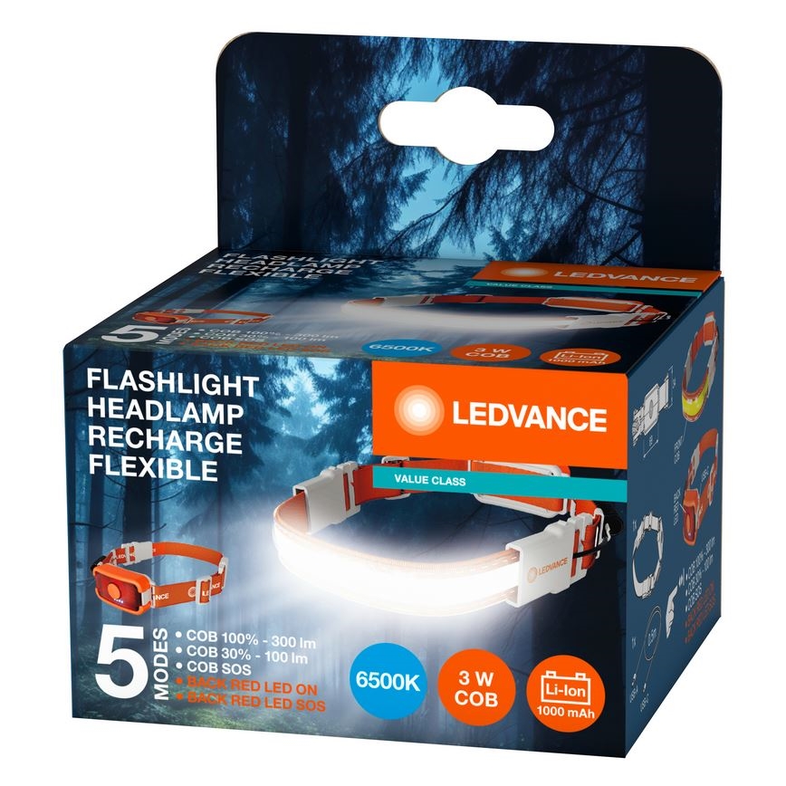 Ledvance - LED Punjiva čeona svjetiljka FLASHLIGHT LED/3W/5V 1000mAh