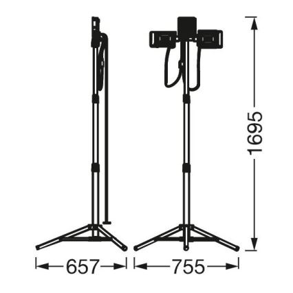 Ledvance - LED Reflektor na stalku TRIPOD 1xLED/30W/230V + 2xLED/5W IP65