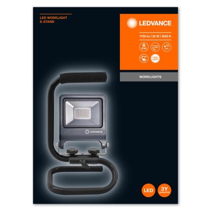 Ledvance - LED Reflektor s ručkom S-STAND LED/20W/230V IP65