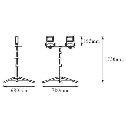 Ledvance - LED Reflektor s ručkom TRIPOD 2xLED/30W/230V IP65