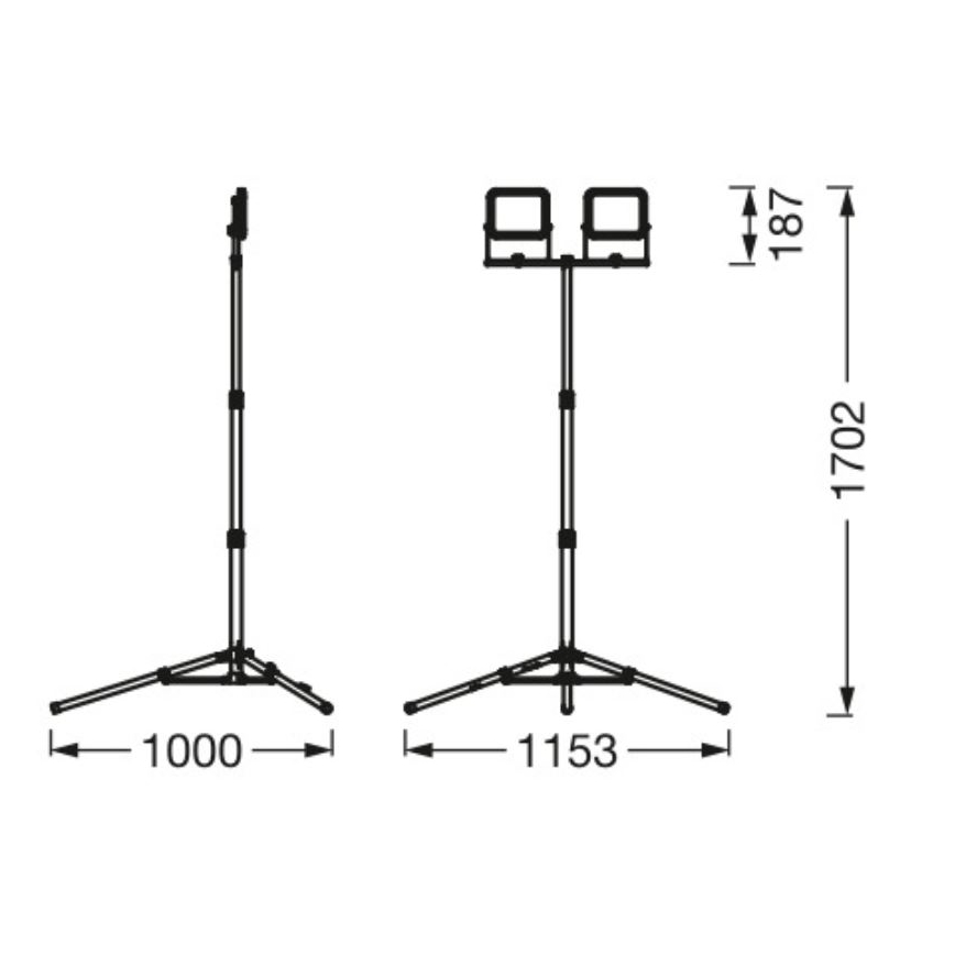Ledvance - LED Vanjski reflektor sa stalkom WORKLIGHT TRIPOD 2xLED/20W/230V 6500K IP65