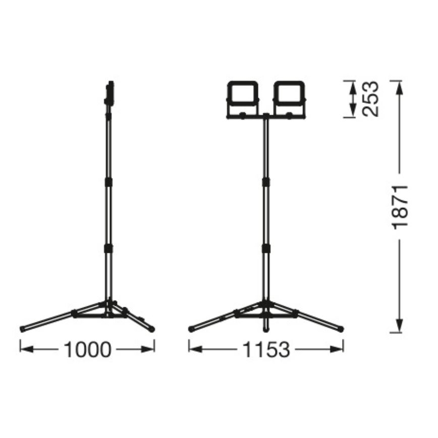 Ledvance - LED Vanjski reflektor sa stalkom WORKLIGHT TRIPOD 2xLED/30W/230V 6500K IP65