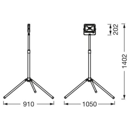 Ledvance - LED Vanjski reflektor sa stalkom WORKLIGHT TRIPOD LED/30W/230V 6500K IP65