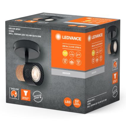 Ledvance - LED Reflektorska svjetiljka DECOR CORK 1xGU10/3,4W/230V