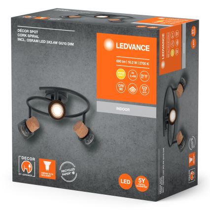 Ledvance - LED Reflektorska svjetiljka DECOR CORK 3xGU10/3,4W/230V