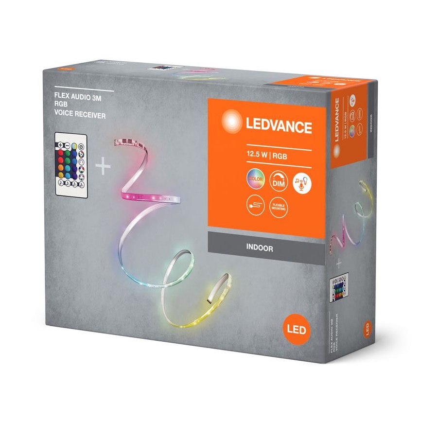 Ledvance - LED RGB fleksibilna traka za osvjetljenje FLEX AUDIO 3m LED/12,5W/230V + daljinski upravljač