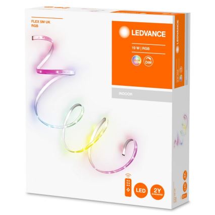 Ledvance - LED RGB fleksibilna traka za osvjetljenje s mogućnošću prigušivanja 5m LED/19W/230V + daljinski upravljač