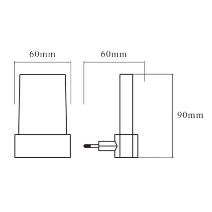 Ledvance - LED RGB Noćno svjetlo sa senzorom LUNETTA LED/0,28W/230V