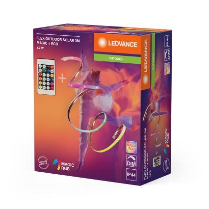 Ledvance - LED RGB prigušivi solarni trak FLEX MAGIC 3m LED/1,2W/5V + daljinski upravljač