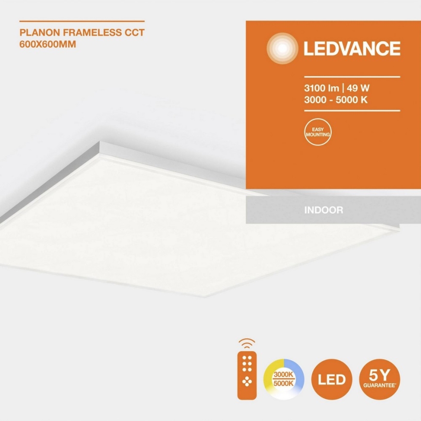 Ledvance - LED RGB Prigušiva stropna svjetiljka PLANON LED/49W/230V + daljinsko upravljanje
