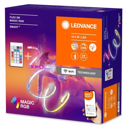 Ledvance - LED RGB Prigušiva traka SMART+ MAGIC FLEX 3m LED/15,5W/230V Wi-Fi + daljinski upravljač