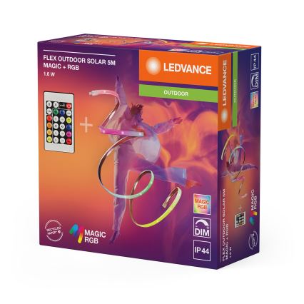 Ledvance - LED RGB podesivi solarni trak FLEX MAGIC 5m LED/1,6W/5V + daljinski upravljač
