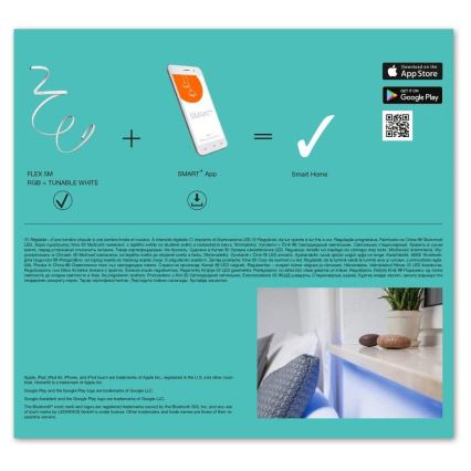 Ledvance - LED RGB+TW Smart fleksibilna traka za osvjetljenje s prigušivanjem 5m LED/16W/230V 2700K-6500K Bluetooth