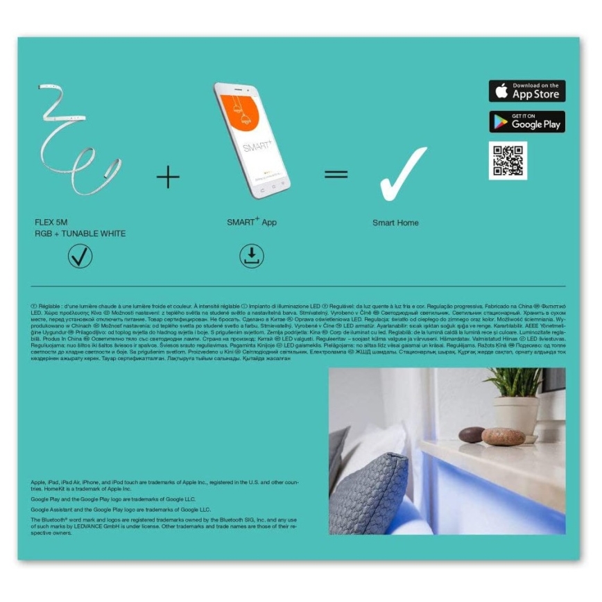 Ledvance - LED RGB+TW Smart fleksibilna traka za osvjetljenje s prigušivanjem 5m LED/16W/230V 2700K-6500K Bluetooth
