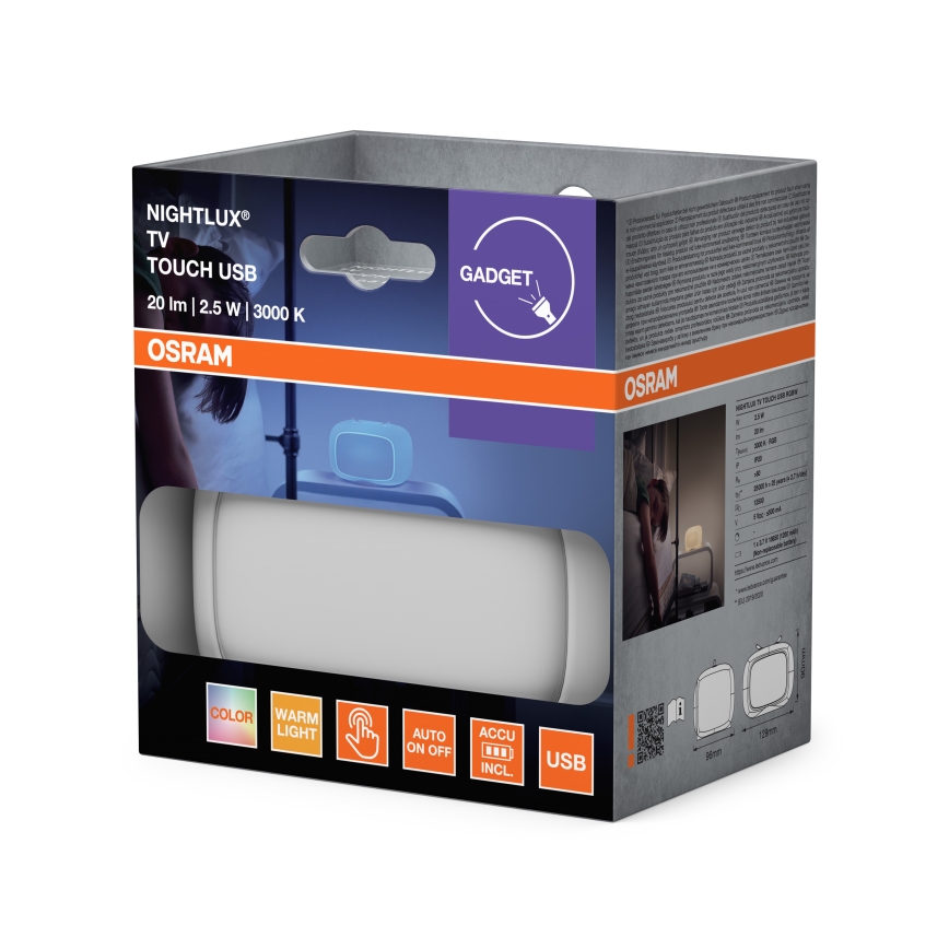 Ledvance - LED RGBW Dječja noćna svjetiljka na dodir TOUCH LED/2,5W/5V