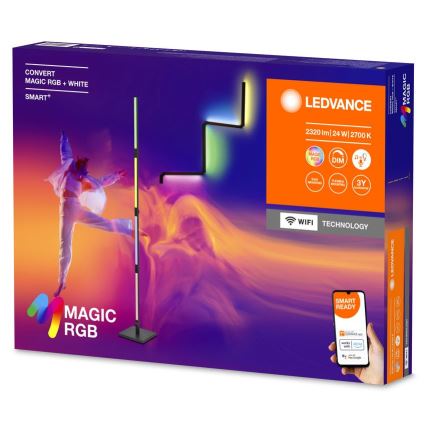 Ledvance - LED RGBW Prigušiva podna lampa 2u1 SMART+ MAGIC LED/24W/230V Wi-Fi