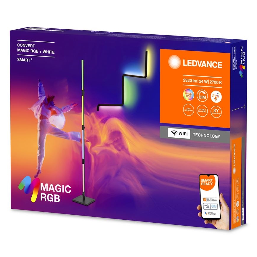 Ledvance - LED RGBW Prigušiva podna lampa 2u1 SMART+ MAGIC LED/24W/230V Wi-Fi