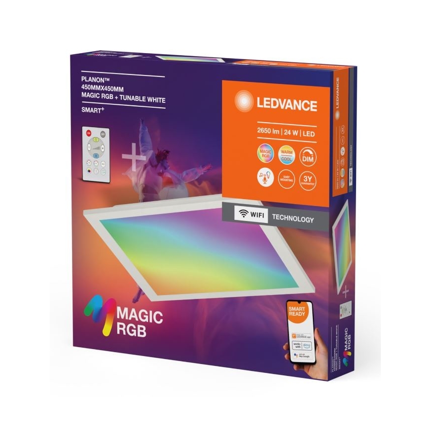 Ledvance - LED RGBW Prigušiva stropna svjetiljka SMART+ MAGIC LED/24W/230V 2700-6500K Wi-Fi + daljinski upravljač
