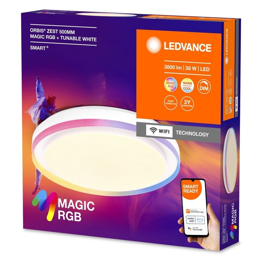 Ledvance - LED RGBW Prigušiva stropna svjetiljka SMART+ MAGIC LED/38W/230V  2700-6500K Wi-Fi
