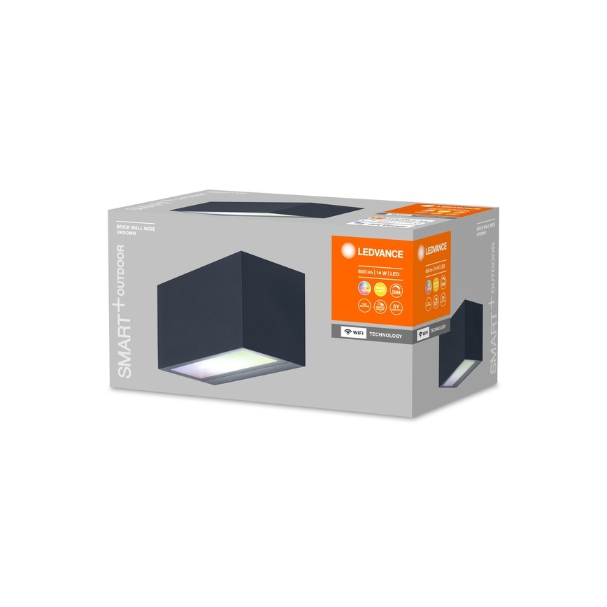 Ledvance - LED RGBW Prigušiva vanjska zidna svjetiljka SMART+ BRICK LED/14W/230V Wi-Fi IP44
