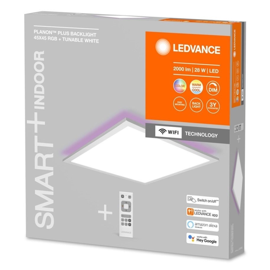 Ledvance - LED RGBW prigušivi panel SMART+ PLANON LED/28W/230V 45x45 cm Wi-Fi + daljinski upravljač