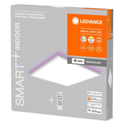 Ledvance - LED RGBW panel SMART+ PLANON s mogućnošću prigušivanja LED/40W/230V 3000-6500K 60x60 cm Wi-Fi + daljinski upravljač