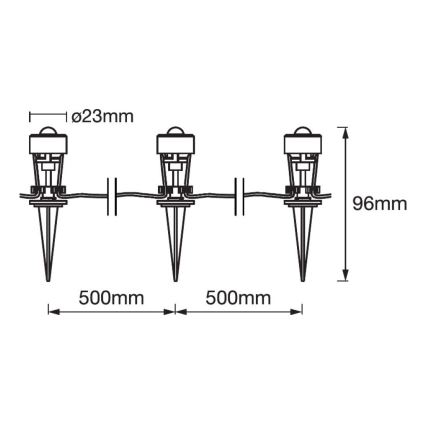 Ledvance - Set za proširenje LED RGBW Vanjska dekorativna svjetiljka DOT 3xLED/0,7W/230V IP65