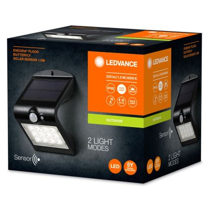 Ledvance - LED Solarna zidna svjetiljka sa senzorom BUTTERFLY LED/1,5W/3,7V IP65