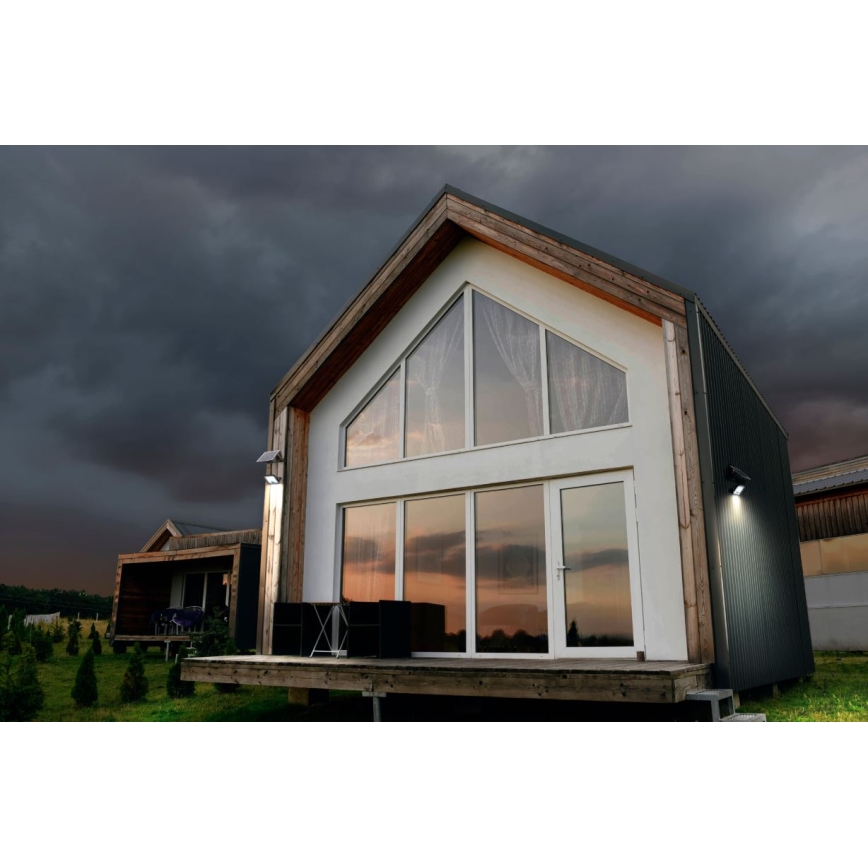 Ledvance - LED Prigušivi solarni reflektor sa senzorom za pokret i dan/noć FLOOD SPLIT LED/10W/3,2V 5000 mAh IP65 + daljinski upravljač