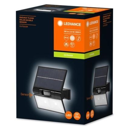 Ledvance - LED vanjski solarni zidni reflektor s senzorom pokreta i sumraka FLOOD LED/2,9W/3,7V 2600 mAh IP44