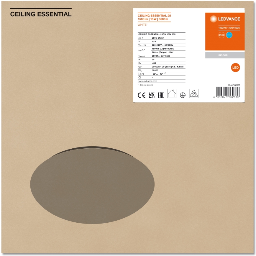 Ledvance - LED Stropna svjetiljka ESSENTIAL LED/13W/230V 6500K