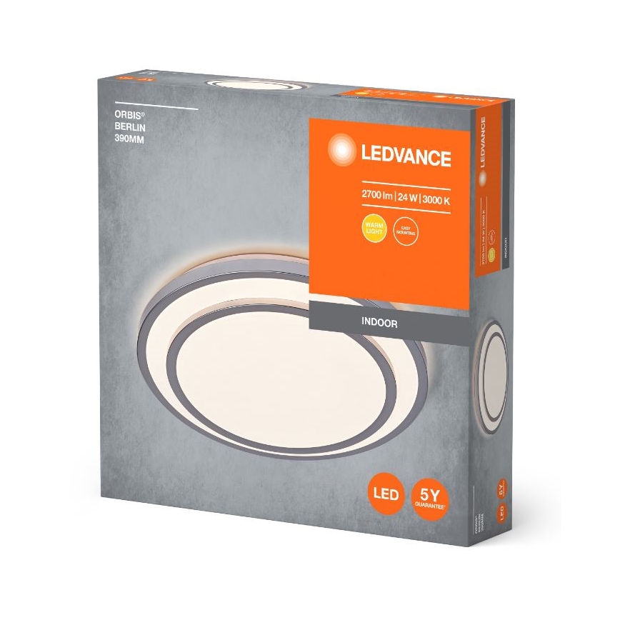 Ledvance - LED Stropna svjetiljka ORBIS BERLIN LED/24W/230V srebrna