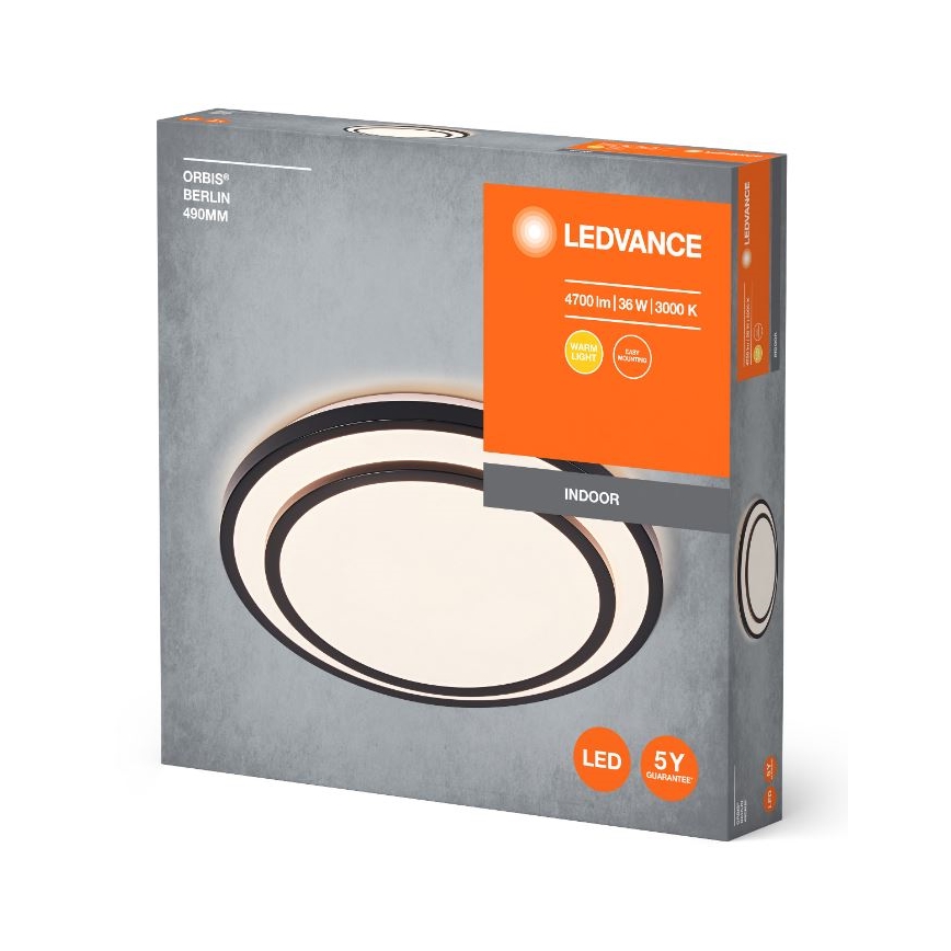 Ledvance - LED Stropna svjetiljka ORBIS BERLIN LED/36W/230V crna
