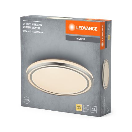 Ledvance - LED Stropna svjetiljka ORBIS HELMAN LED/16W/230V pr. 29,5 cm srebrna