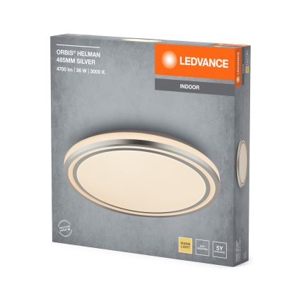 Ledvance - LED Stropna svjetiljka ORBIS HELMAN LED/36W/230V pr. 48,5 cm srebrna