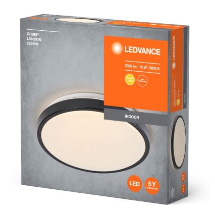 Ledvance - LED Stropna svjetiljka ORBIS LONDON LED/16W/230V crna