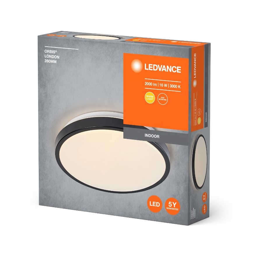 Ledvance - LED Stropna svjetiljka ORBIS LONDON LED/16W/230V crna
