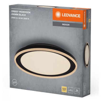 Ledvance - LED Stropna svjetiljka ORBIS PEDERSON LED/24W/230V pr. 45 cm crna