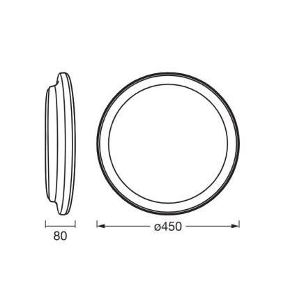 Ledvance - LED Stropna svjetiljka ORBIS PEDERSON LED/24W/230V pr. 45 cm crna