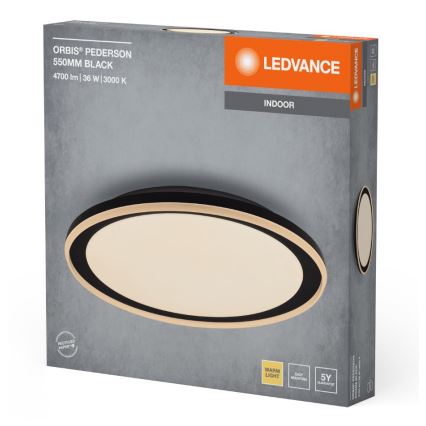 Ledvance - LED Stropna svjetiljka ORBIS PEDERSON LED/36W/230V pr. 55 cm crna