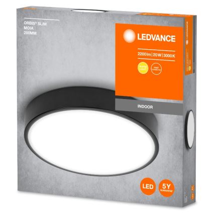 Ledvance - LED Stropna svjetiljka ORBIS SLIM LED/20W/230V crna