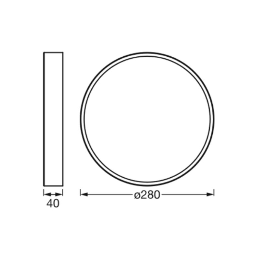 Ledvance - LED Stropna svjetiljka ORBIS SLIM LED/20W/230V crna