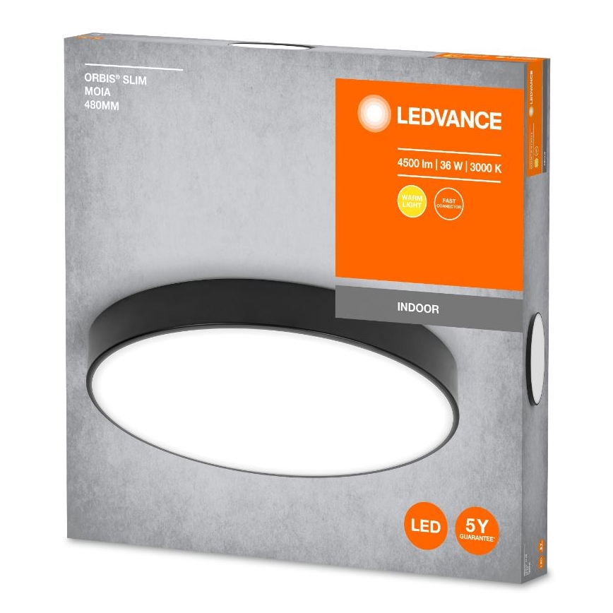 Ledvance - LED Stropna svjetiljka ORBIS SLIM LED/36W/230V crna