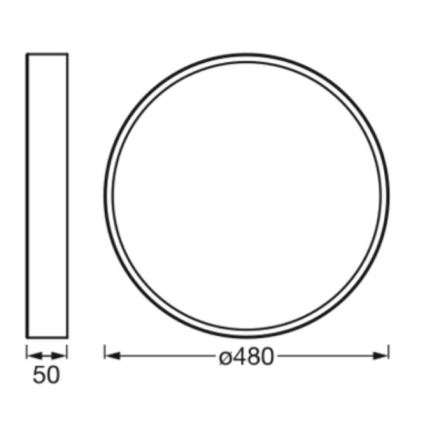 Ledvance - LED Stropna svjetiljka ORBIS SLIM LED/36W/230V crna