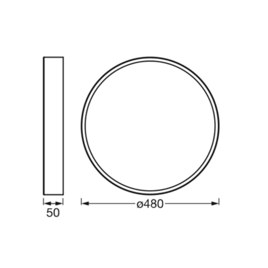 Ledvance - LED Stropna svjetiljka ORBIS SLIM LED/36W/230V crna