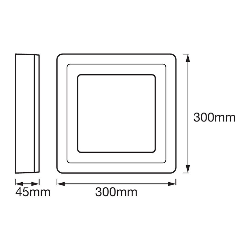 Ledvance - LED Stropna svjetiljka SQUARE LED/18W/230V