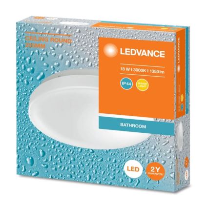 Ledvance - LED Stropna svjetiljka za kupaonicu CEILING ROUND LED/18W/230V 3000K IP44