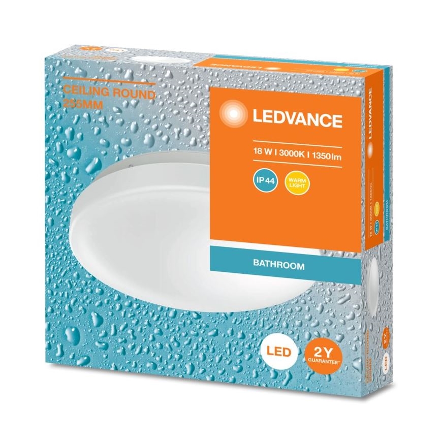 Ledvance - LED Stropna svjetiljka za kupaonicu CEILING ROUND LED/18W/230V 3000K IP44
