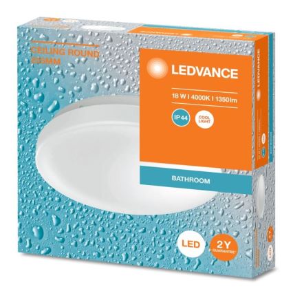 Ledvance - LED Stropna svjetiljka za kupaonicu CEILING ROUND LED/18W/230V 4000K IP44